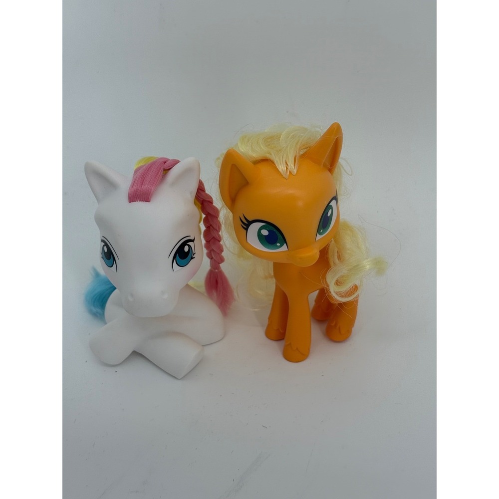 My Little Pony Orange Applejack and‎ Starshine Styling Head Figures Hasbro Lot 2